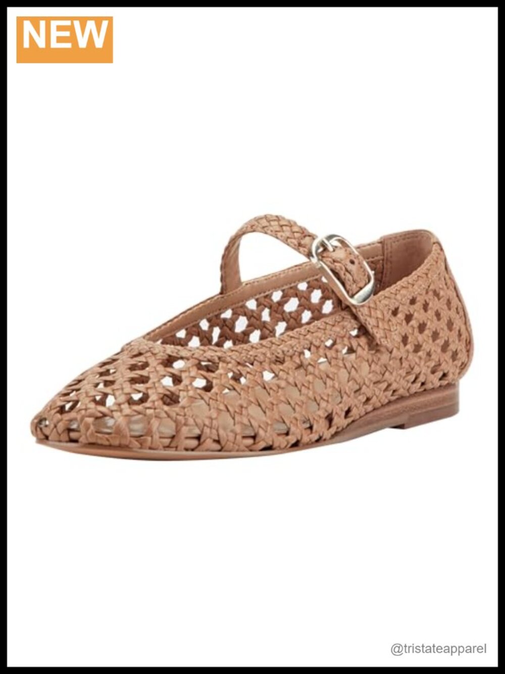 Marc Fisher LTD Evonna Leather Flats Adjustable Buckle Casual Round Toe